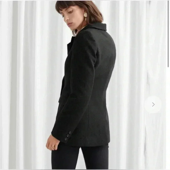 & OTHER STORIES Metallic Leopard Double Breasted Blazer - Size US 2 - Picture 2 of 9